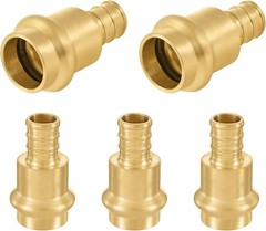 1/2″ Press x 1/2″ PEX Copper Press Coupling Adapter 5 Pack