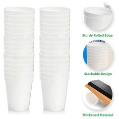 White Stadium Cups 50 Pack 16 Oz Reusable BPA Free Plastic for Party – DIY