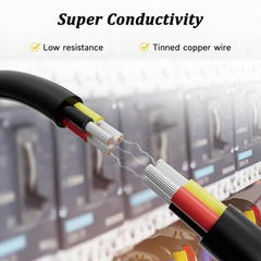 18 Gauge 3 Conductor Electrical Wire 50 FT, 18AWG UL 2464 Stranded Power Cable,