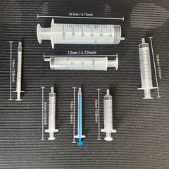 14pc Syringe Set Blunt Tip Needles Assorted Sizes 1ml-60ml Craft Refill Lab Kit