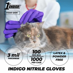 Indigo Nitrile Disposable Gloves – 3 Mil, XL Case of 1000, Latex-Free & Textured
