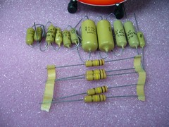Mullard Mustard Capacitor & Iskra Resistors .68uF .022uf .1uF .0022uF & 100K 68K