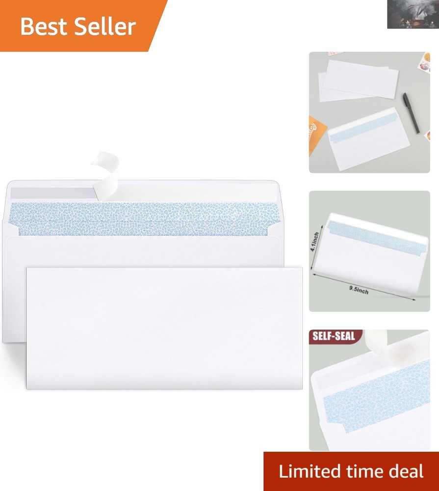 Reliable 72 Pack White Envelopes with Security Tint – Perfect for Offices