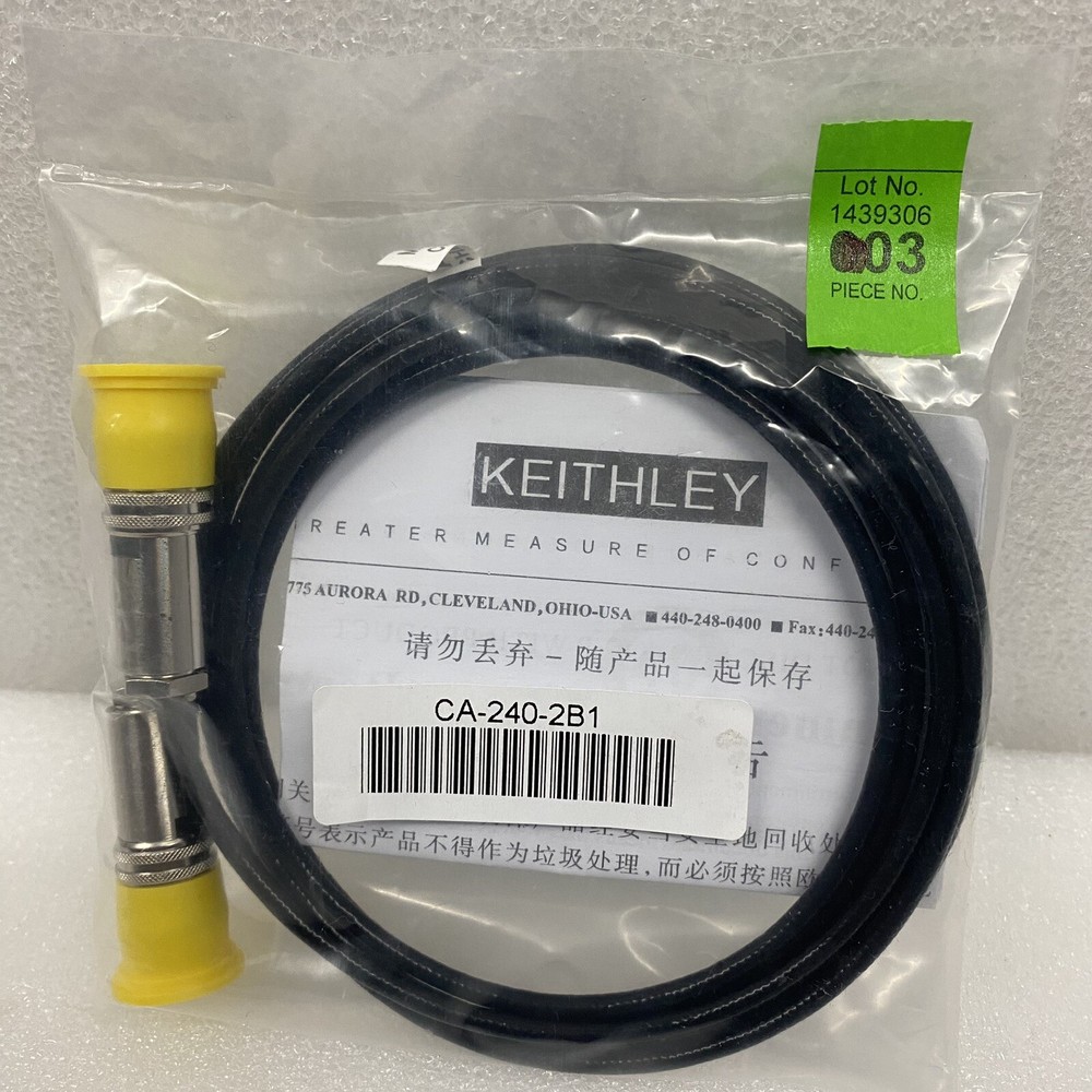 Keithley CA-240-2B1 Triax Test Cable Low Noise 3-Slot Triaxial Male 2 Meters