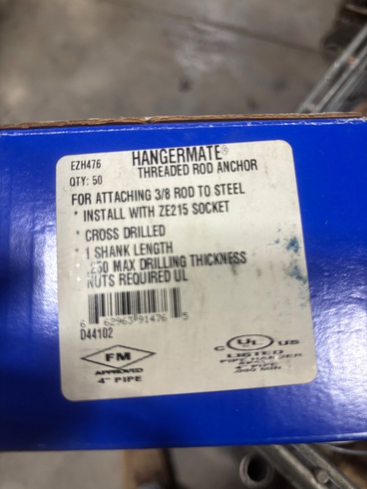 Hangermate EZH47 steel Side Hanger 3/8″ Carbon self tapping shank box of 50