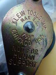 Klein Tools H267 Self Locking Block Hook Pulley 750 LB Capacity