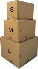 30 Brown cartoon Cardboard Moving Boxes in Small, Medium and Large Sizes