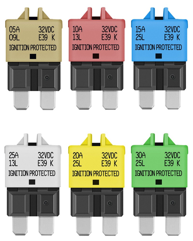 6/8/14PCS DC32V Car Circuit Breaker Blade Fuse Resettable Boat Marine Auto Tool
