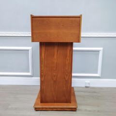 Deluxe Podium Wood Lectern Church Pulpit Wheels Political Debate Event Funeral