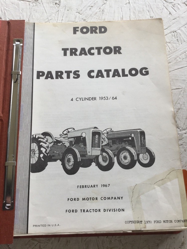 Ford 4 Cylinder 1953/64 Tractor Loader Parts Catalog Manual