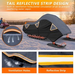 Tokept Snowmobile Cover, 300D Waterproof Oxford Fabric Sled Ski Cover, with Tria
