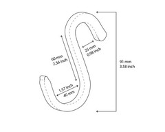 Brute Strength – S Shaped Hooks Wrapped in Full Grain Leather – 2 pcs – Natur…