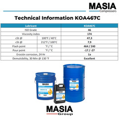 KOA467C-05 Masia Compressors Lubricant – 5 gal