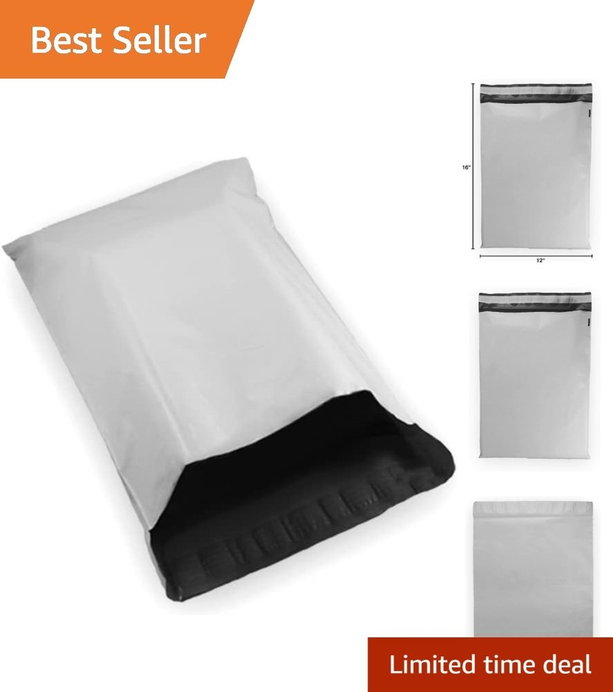 Water-Resistant 10 Count 12×16 Poly Mailers – Secure Self-Sealing Envelopes