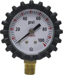 Uniweld G49D Oxygen Delivery Gauge 1-1/2″ 100 PSI w/ Rubber Boot