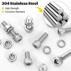 Fgruh 490pcs M4 Screws,Nuts and Washers Assortment kit, M4x6/8/10/12/16/20/25…