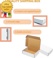 50 Pack 7X5X2 Small Shipping Boxes White Corrugated Cardboard Packaging