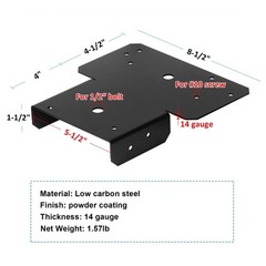 4 Pcs 6×6 Black T Shaped Post and Beam Connector, Pergola Post Bracket | 14 G…