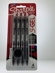 Sharpie Pen 4 Pack Black RED BLUE Ink S-gel Medium 1.0mm 2116198