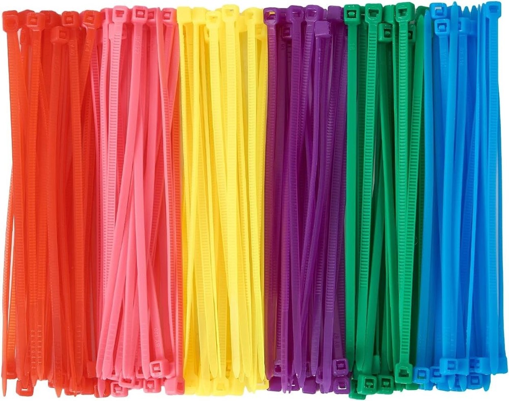 500/600Pcs (100 / Color) Small Colored Zip Ties 4 Inch Multi-Color Zip Wire Tie