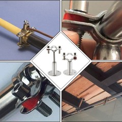 Piutouyar 2 Pcs Ceiling Mount Pipe Dia: 19mm (Fit for 1/2inch Pipe), Silver