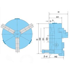 3 Jaw Lathe Chuck Self Centering for Milling Machine K11-160A 2500 r/min 160mm