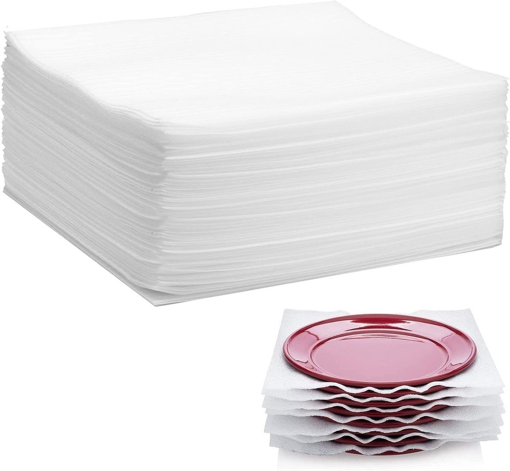 100 Pack Foam Wrap Sheets for Packing Storage Shipping Moving Supplies, Cushi…