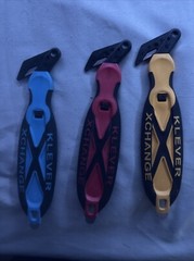 Klever XChange – KCJ-XC-35Y – Safety Box Cutter – Yellow – Blue – Red Lots Of 3