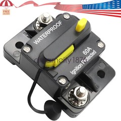 60 Amp Waterproof Circuit Breaker Auto/Marine/Solar 12-48V DC Manual Reset