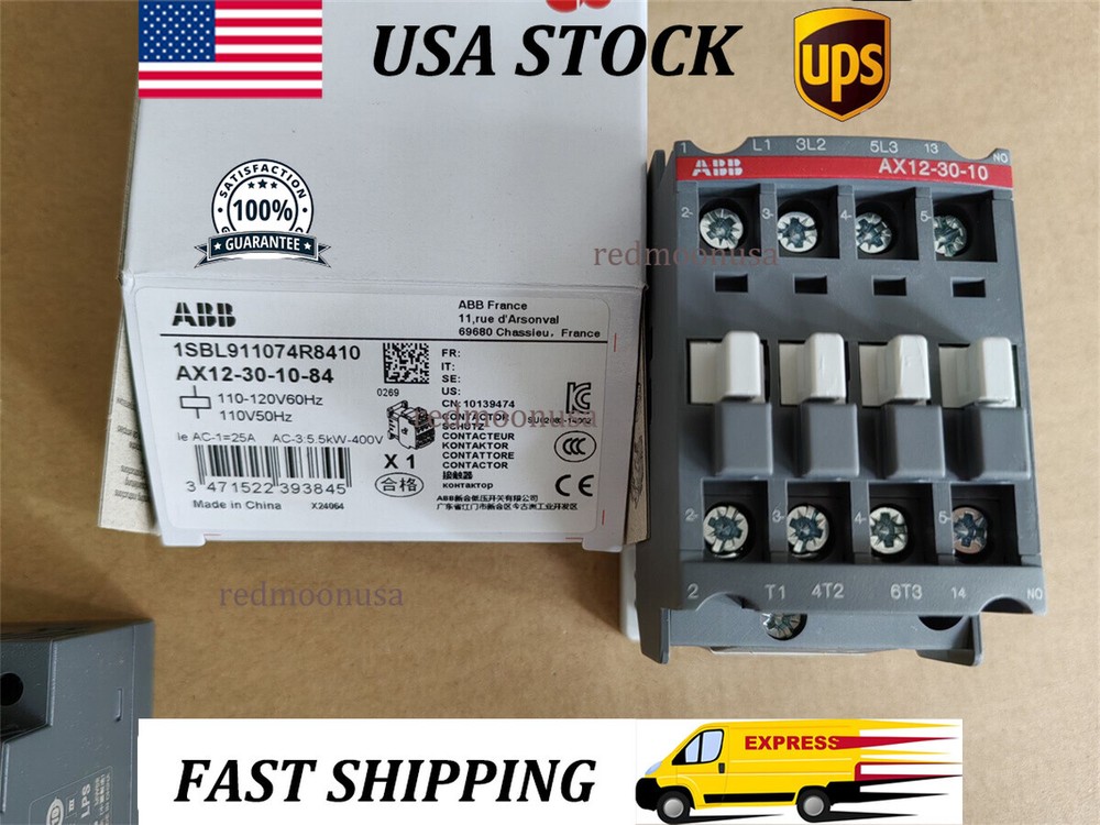 NEW ABB Contactor AX12-30-10-84 AC 110V 50/60Hz AX12-30-10 US Free TAX