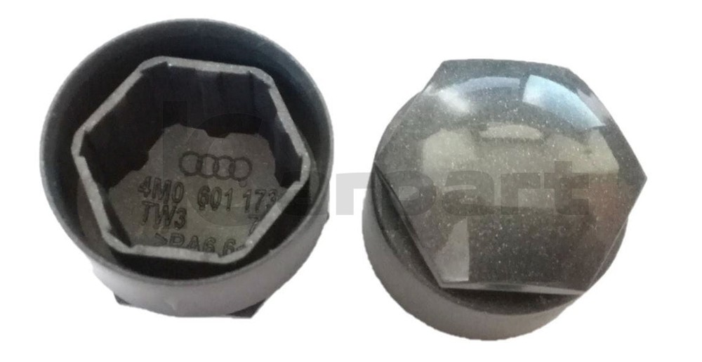 1x Cap wheel bolt – grey New original vw audi skoda seat wheel nut covers