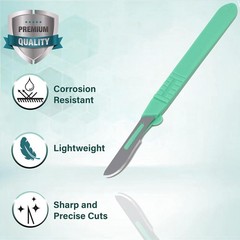 Disposable Sterile Scalpel #10 Carbon Steel Blades, Box of 10 Pcs