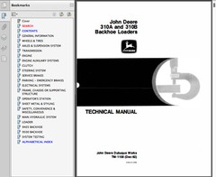 John Deere 310A & 310B Backhoe Loader Technical Service Manual TM1158 USB or DL