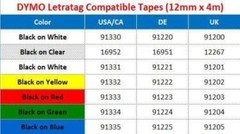 10x Letra Tag DYMO Compatible Label Tape 91331 12mm White LT Plastic Labelmaker