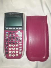 Texas Instruments T1-84 Plus Silver Edition Calculator Pink Working with Cover