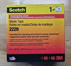(3) 3M 2229-1X10ft Mastic Tape, 125 Mil, 1″ X 10 Ft., Black. 3 Boxes Total