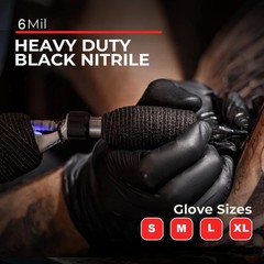 Heavy Duty 6 Mil Black Nitrile Gloves Powder-Free Latex-Free Disposable 1000 Pcs