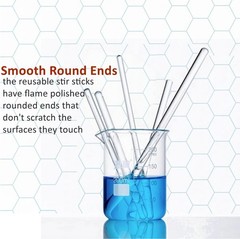 12 Pack Glass Stirring Rods 13.8″(350MM) For Science Education,Lab & Kitchen Use