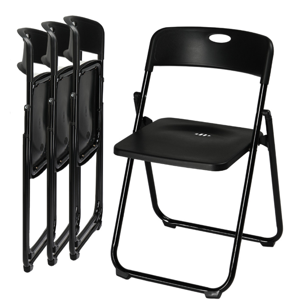 4PC Outdoor Heavy Duty Plastic Portable Folding Chair with Reinfoced Steel Frame