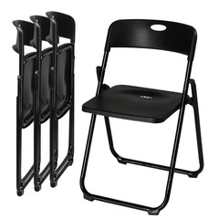 4PC Outdoor Heavy Duty Plastic Portable Folding Chair with Reinfoced Steel Frame