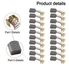 For CB64 Series Motor Carbon Brushes 20pcs 11mm x 8mm x 5mm Long Service Life