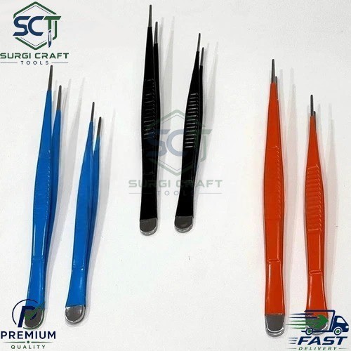 DeBakey Tissue Forceps Set of 6 Pcs 20cm & 24cm With 2mm Tip Insulated Surgical