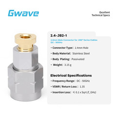2.4mm Male Connector for .086′ Series Cables, DC – 50GHz