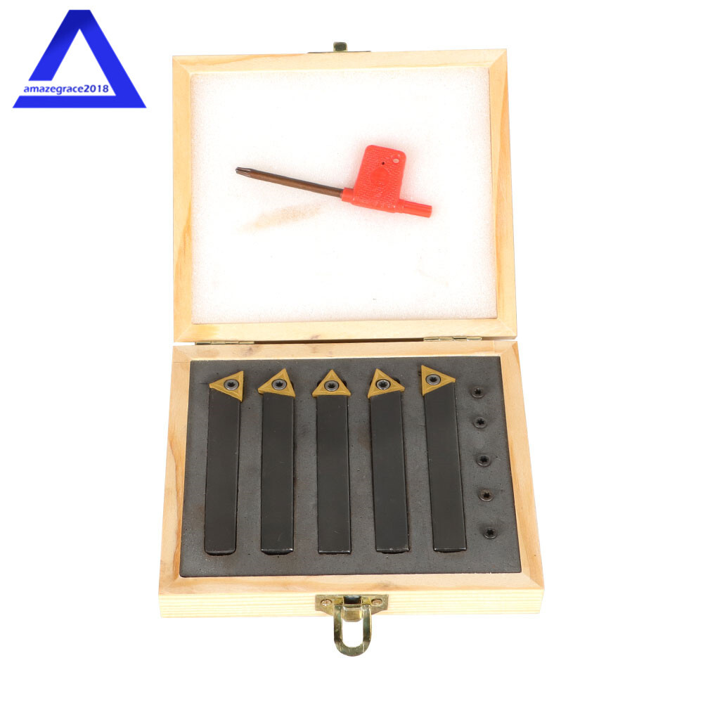 5Pcs 1/2″ Indexable Carbide Insert Turning Tooling Bit Holder Set For Lathe