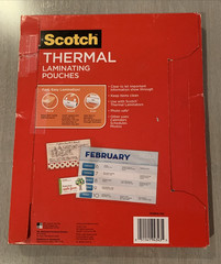 Scotch Letter Size Thermal Laminating Pouches 3 mil 11 1/2 x 9 100 per Pack