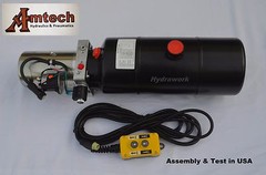 3208C Hydraulic Power Unit, Hydraulic Pump, 12V Single Acting,8Qt, Dump Trailer