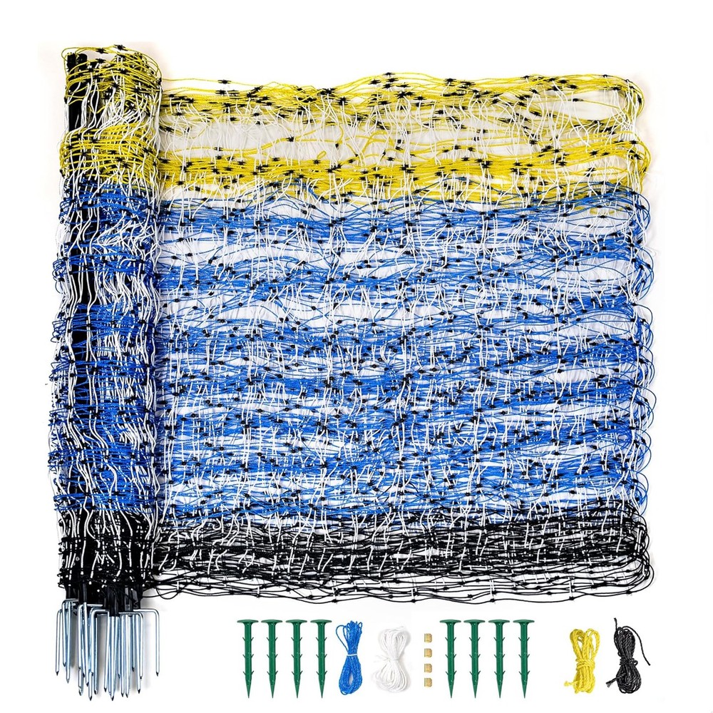 Electric Netting Fence Kit Sheep Fencing 35″H x 164’L with Posts Spikes