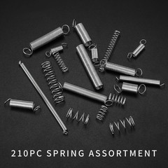 210 Pcs Spring Assortment Kit, Compression and Extension Springs, Zinc Plated…