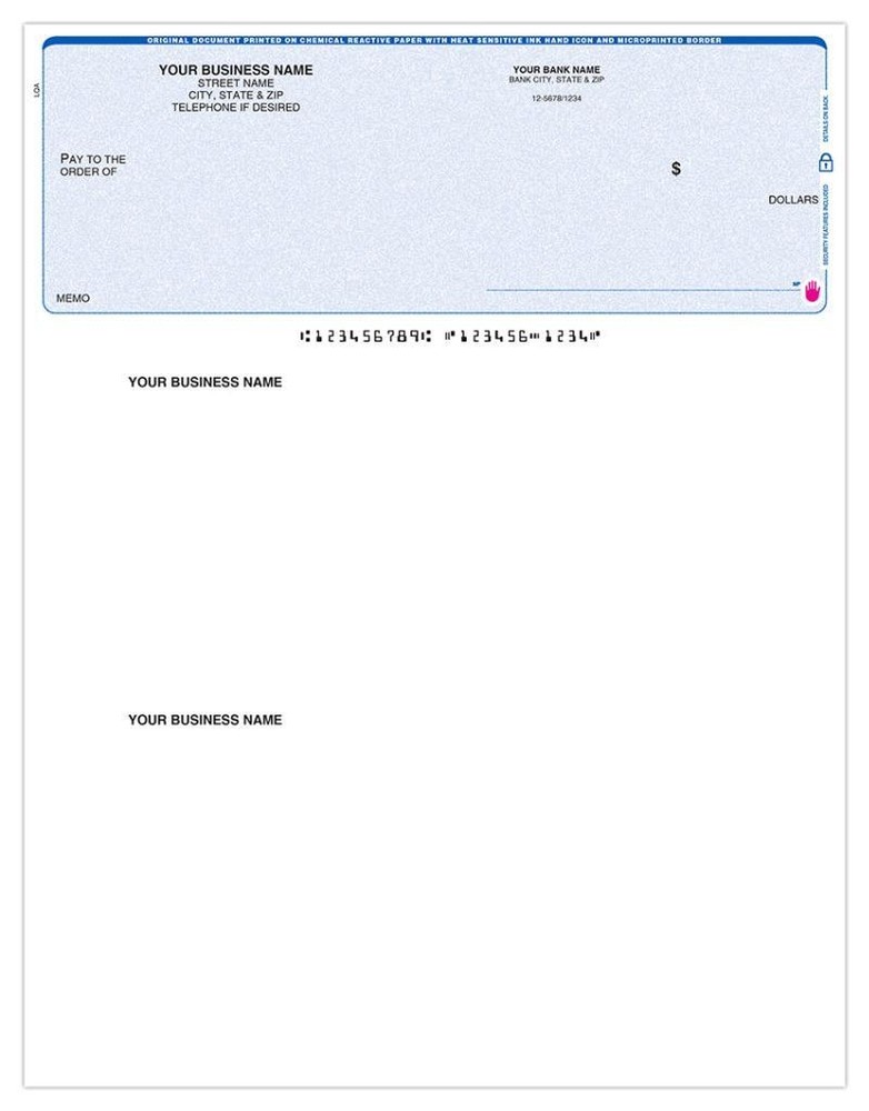 Business Checks / QuickBooks & Microsoft Money / Laser Top Check / Style IND-LQA