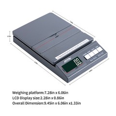 Acteck A-CE65 Gray 65lb x 0.1OZ Digital Shipping Postal Scale W/AC & Battery